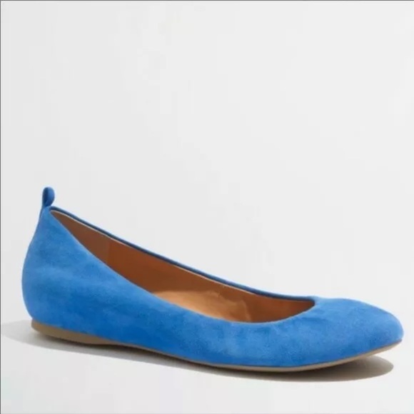 J Crew Anya Blue Suede Ballet Flats - Picture 2 of 10